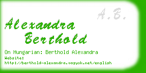 alexandra berthold business card